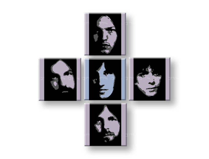 Ručno slikane slike na platnu na platnu POP Art Pink Floyd 4-dijelna 